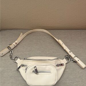 Cream Leather Belt Bag